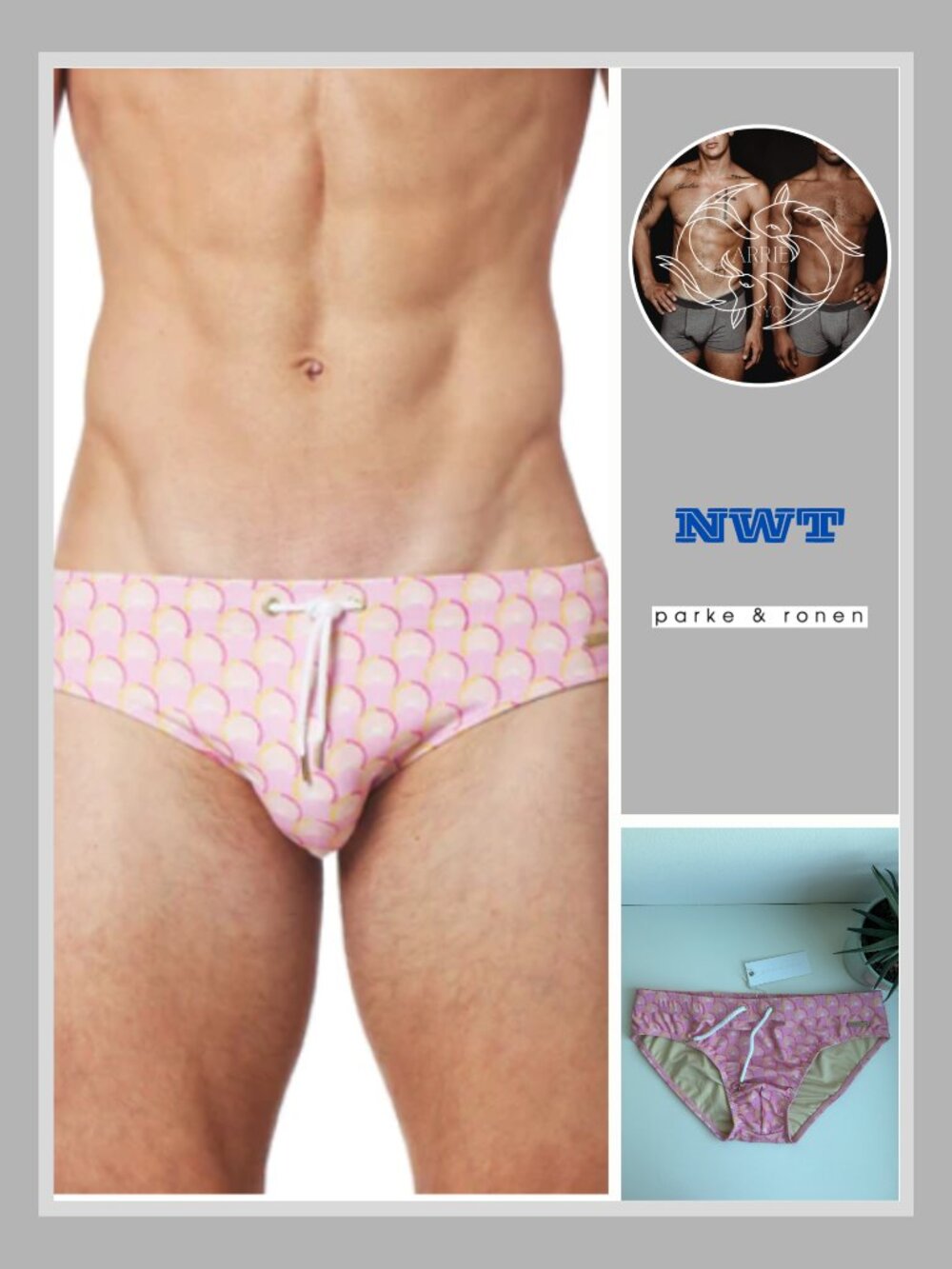 Parke & Ronen - Print Meridian Brief - Fan Dancer Pink (M)